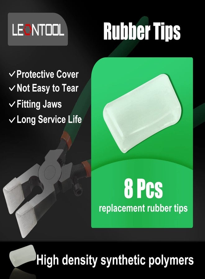 LEONTOOL 8Pcs Replacement Rubber Tips For Glass Breaking Pliers Flat Jaws Tips Key Fob Hardware 1 Inch Key Fob Pliers Attach Rubber Tips Stained Glass Supplies for Hardware Install Labor Day Gifts - Image 2