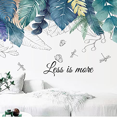 NaFurAhi SENGTER Tropical Leaves Wall Decals Removable Jungle Green Palms Tree Plant Wall Stickers for Living Room Kids Room Bedroom Playroom Decor - Image 1