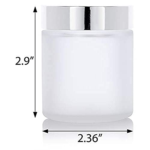 HOMEOTRADE Homeotrade 120Ml Empty Frosted Glass Face Cream Bottles With Silver Screw Cap For Cosmetic Makeup Lotion Storage Cylindrical Shape Container Little Crafts Jar 12Pcs  - Image 5
