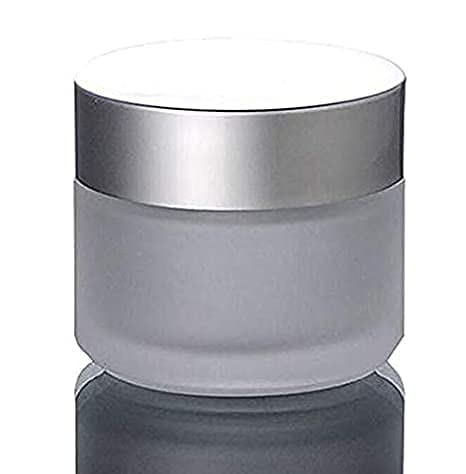HOMEOTRADE Homeotrade 120Ml Empty Frosted Glass Face Cream Bottles With Silver Screw Cap For Cosmetic Makeup Lotion Storage Cylindrical Shape Container Little Crafts Jar 12Pcs  - Image 3
