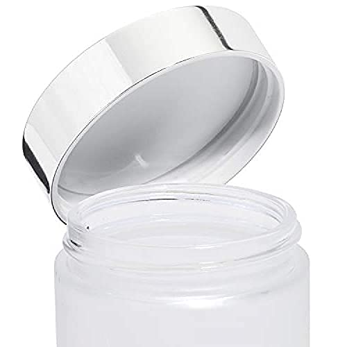 HOMEOTRADE Homeotrade 120Ml Empty Frosted Glass Face Cream Bottles With Silver Screw Cap For Cosmetic Makeup Lotion Storage Cylindrical Shape Container Little Crafts Jar 12Pcs  - Image 2