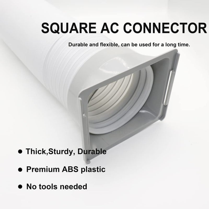 NWESTUN 5.9 inch Portable Air Conditioner Exhaust Hose Coupler Window Adapter A/C Connector, Portable AC Hose Connector, Suit for Air Conditioning Exhaust Port (Square) - Image 3