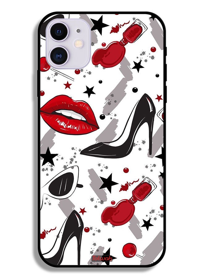Tolwak Apple iPhone 12 mini Protective Case Lipstick And Shoes Art - Image 2
