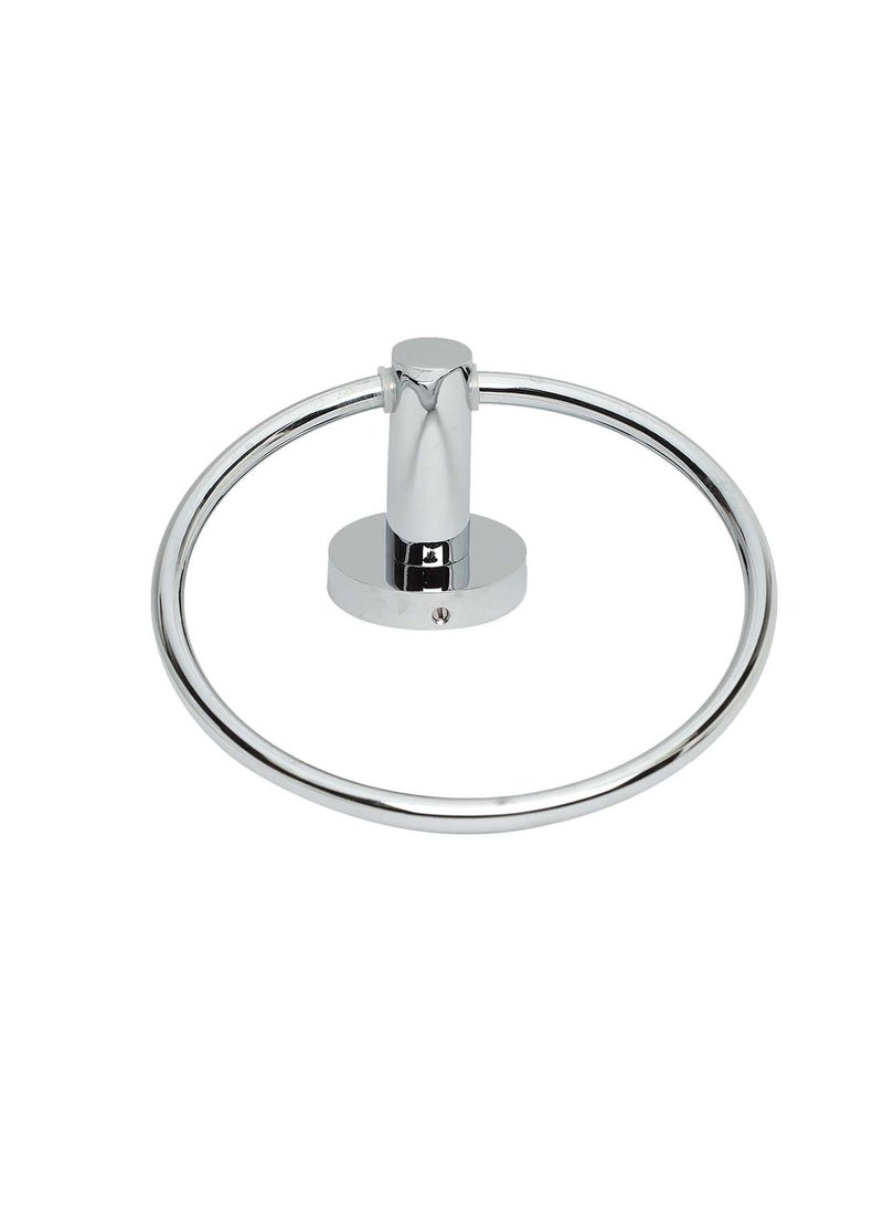 Bold Symphony Towel Ring – Elegant Silver Brass Bathroom Accessory with Durable Brass Construction & Rust-Proof Finish, Reliable Design for Modern Luxury Bathrooms - Image 1