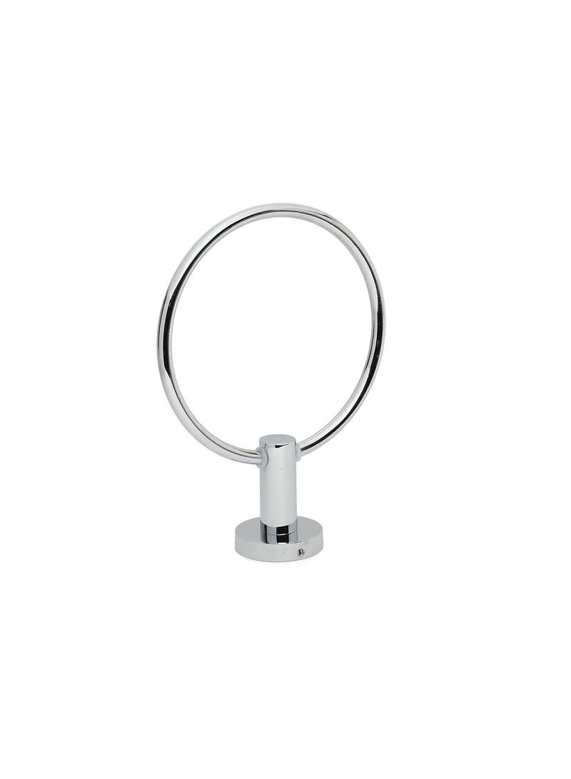 Bold Symphony Towel Ring – Elegant Silver Brass Bathroom Accessory with Durable Brass Construction & Rust-Proof Finish, Reliable Design for Modern Luxury Bathrooms - Image 2