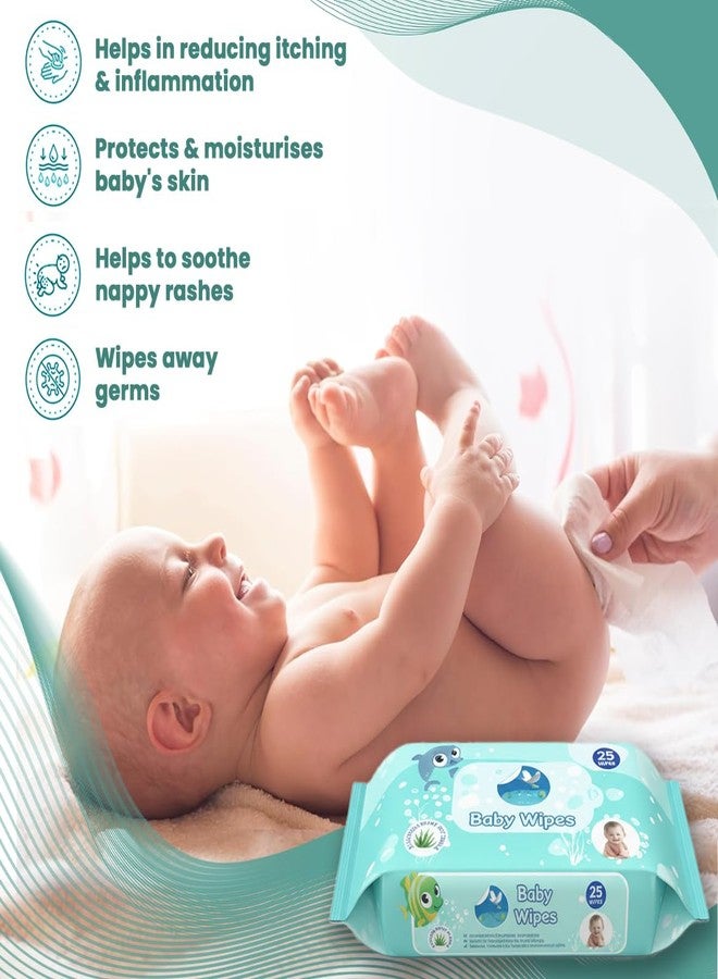 GLIDER [ NEW LAUNCH ] GLIDER Baby Wipes | 25 Wipes/Pack | Soft and Thick with 98% Water | Aloe Vera & Vitamin E | (Pack of 2 (50 Wipes) - Image 3