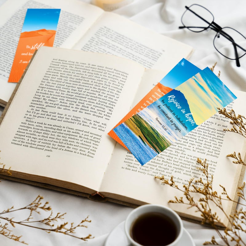 Gethelud 120 PCS Bible Bookmarks with 30 Designs, Double Sided Printing, Christian Motivational Verses for Women, Men, Church & Office Supplies, Book Lovers (2.4 inch x 6.1 inch) - Image 4