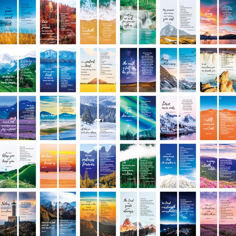 Gethelud 120 PCS Bible Bookmarks with 30 Designs, Double Sided Printing, Christian Motivational Verses for Women, Men, Church & Office Supplies, Book Lovers (2.4 inch x 6.1 inch) - Image 1