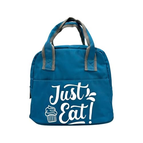 JUTEKA Insulated Travel Lunch Bag | Tiffin Bag | Storage Bag | Hand Bag for Kids, Office, School, Picnic, College (Teal Blue) - Image 1