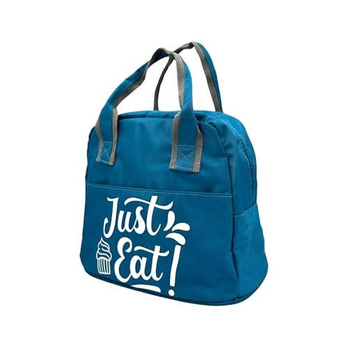 JUTEKA Insulated Travel Lunch Bag | Tiffin Bag | Storage Bag | Hand Bag for Kids, Office, School, Picnic, College (Teal Blue) - Image 3