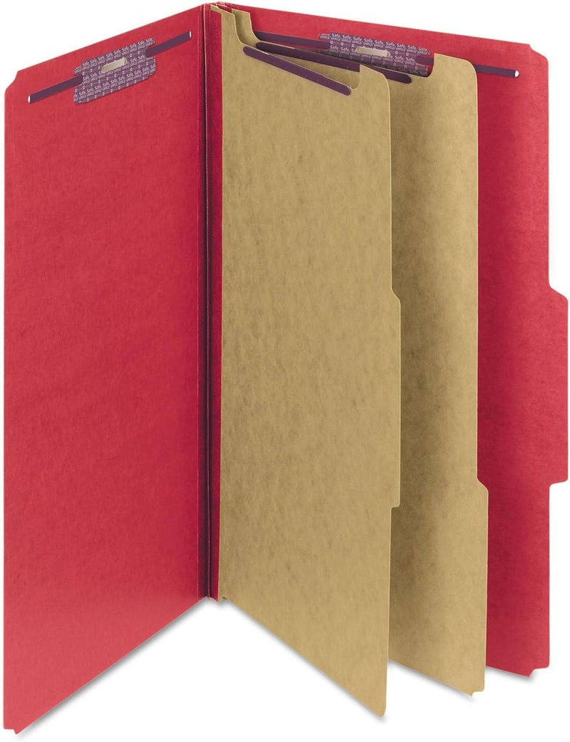 Smead Legal Classification Folder with 2 Dividers, Bright Red, 10 Pack - Image 4