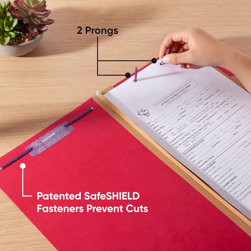 Smead Legal Classification Folder with 2 Dividers, Bright Red, 10 Pack - Image 5