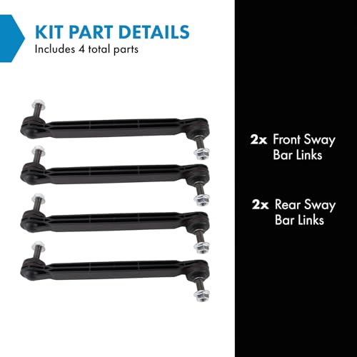 TRQ Front & Rear Sway Bar Stabilizer Link Set Compatible with 2016-2018 Fiat 500X 2015-2019 Jeep Renegade - Image 2