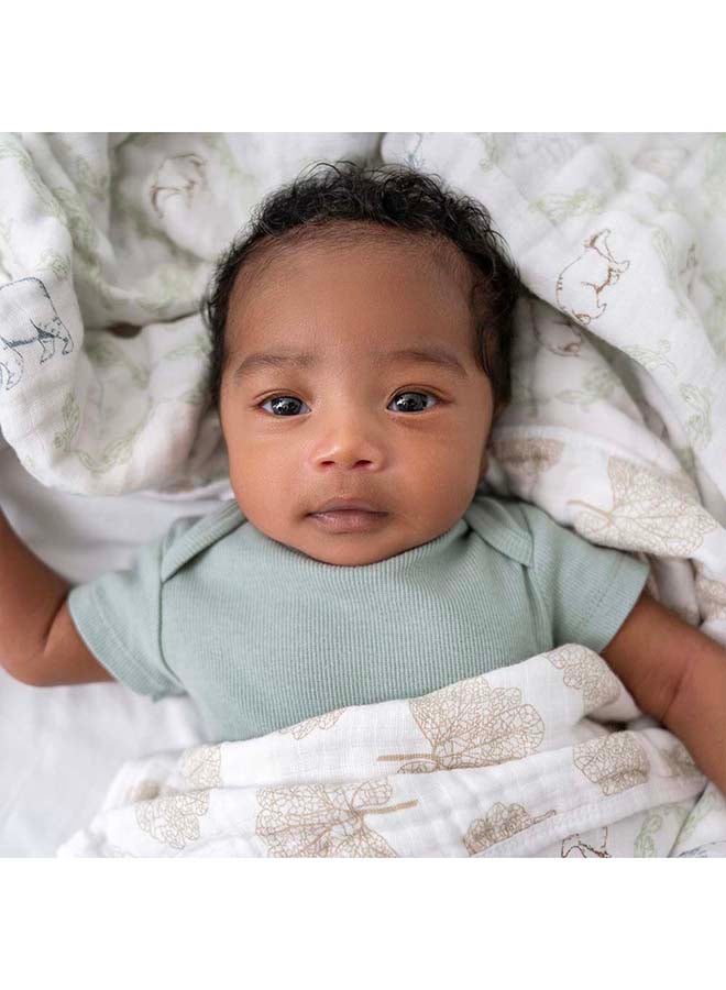 aden + anais Essentials Cotton Muslin Blanket Harmony - Folk Forest - Image 4