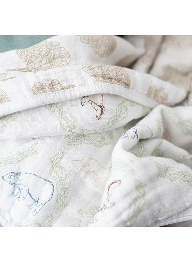 ايدن + أناي Essentials Cotton Muslin Blanket Harmony - Folk Forest