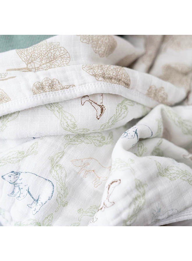 aden + anais Essentials Cotton Muslin Blanket Harmony - Folk Forest - Image 3