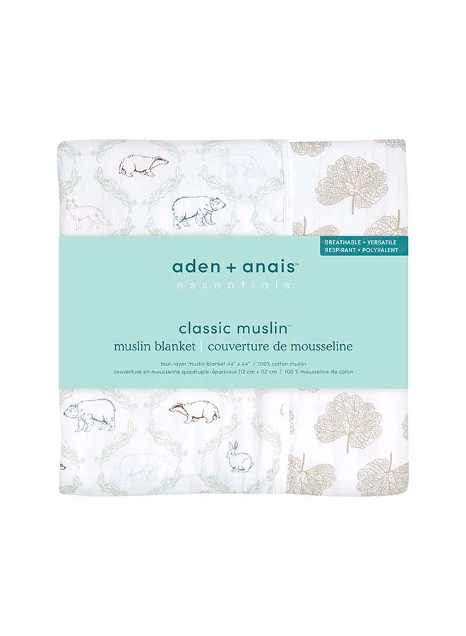 aden + anais Essentials Cotton Muslin Blanket Harmony - Folk Forest