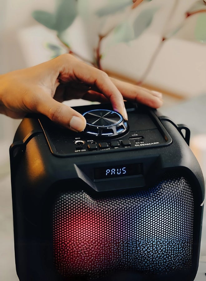 ZQS4235 Wireless Multi Colour Changing Party Speaker Multiple Inputs & Microphone  - Image 4