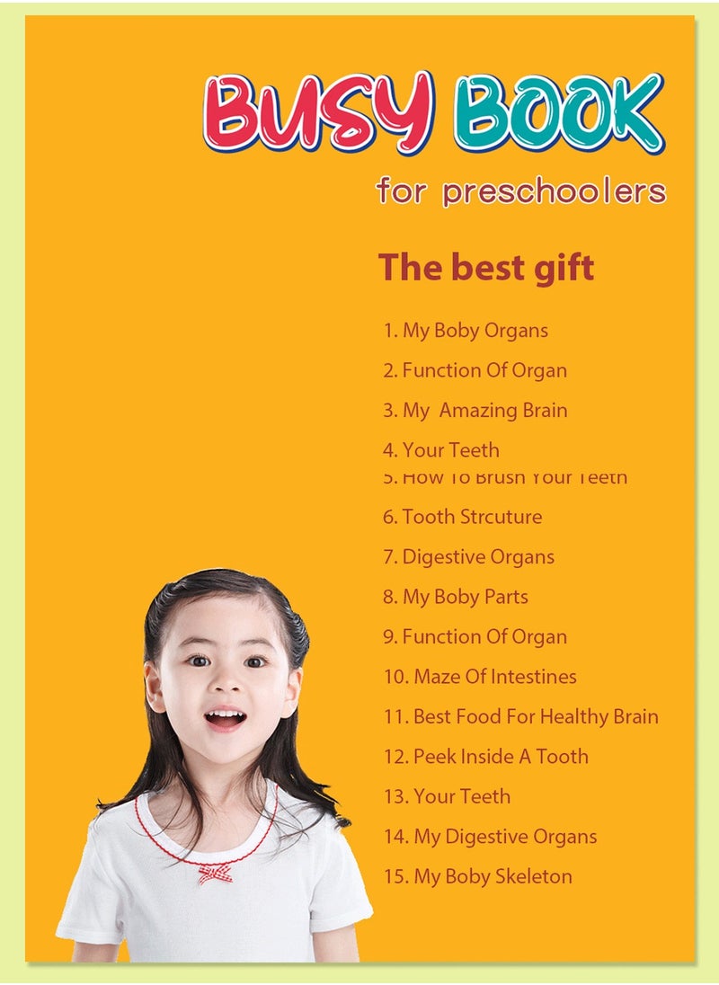 MaBaby - كتاب مشغول للأطفال، ألعاب تعليمية حسية لتشريح الجسم البشري، ألعاب السفر لأنشطة ما قبل المدرسة، هدايا عيد ميلاد للأطفال - Image 1