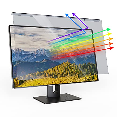 CHEERWE Blue Light Screen Protector for 23-24 inch Diagonal, Blocks Harmful Blue Light and UV, No Bubble Computer Screen Blocker, Hanging Type (W 21.5" H 12.6", 16:9) - Image 1