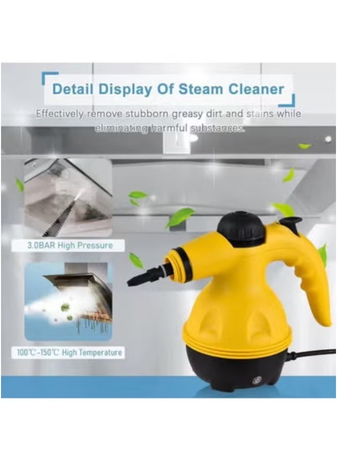 Portable Handheld Steam Cleaner – 1000W High Temperature Multipurpose Steamer with 9 Accessories – Ideal for Kitchen, Sofa, Bathroom & Windows - Image 3