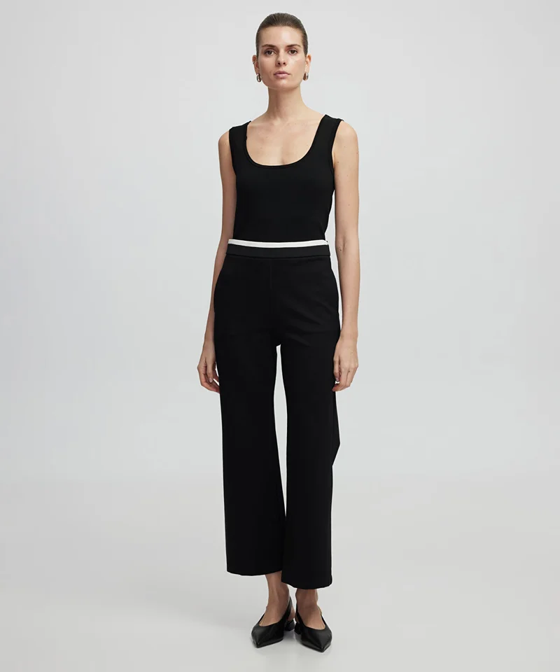 ابيكول Contrast Waist Culotte Trousers