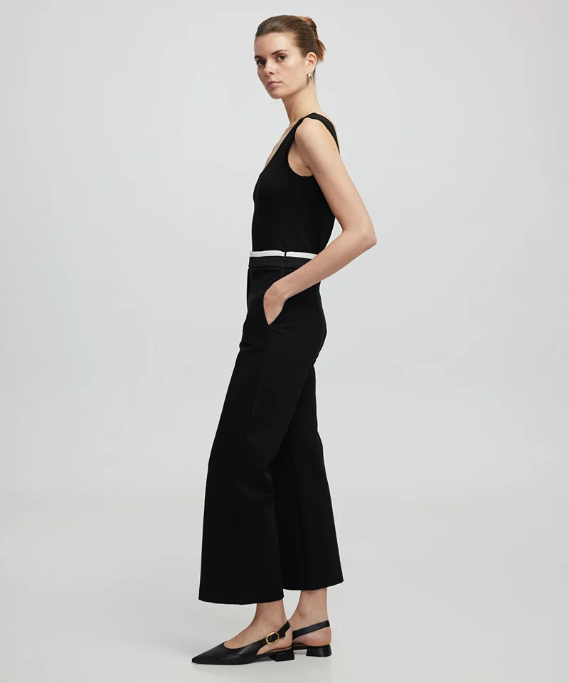 ابيكول Contrast Waist Culotte Trousers