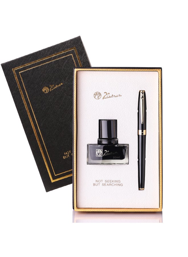 Pimio Pen Gift Set Ink Pen High-end Business Adult Graduation Gift Men And Women Students Calligraphy Practice Gift 0.5mm T717 Bright Black Gold Clip - Image 3
