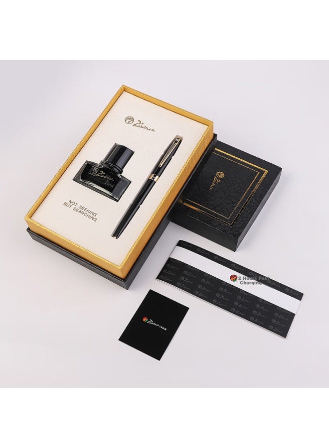 Pimio Pen Gift Set Ink Pen High-end Business Adult Graduation Gift Men And Women Students Calligraphy Practice Gift 0.5mm T717 Bright Black Gold Clip - Image 2