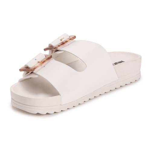 MUK LUKS Women's Grand Cayman Sandal, White, 8 - Image 3