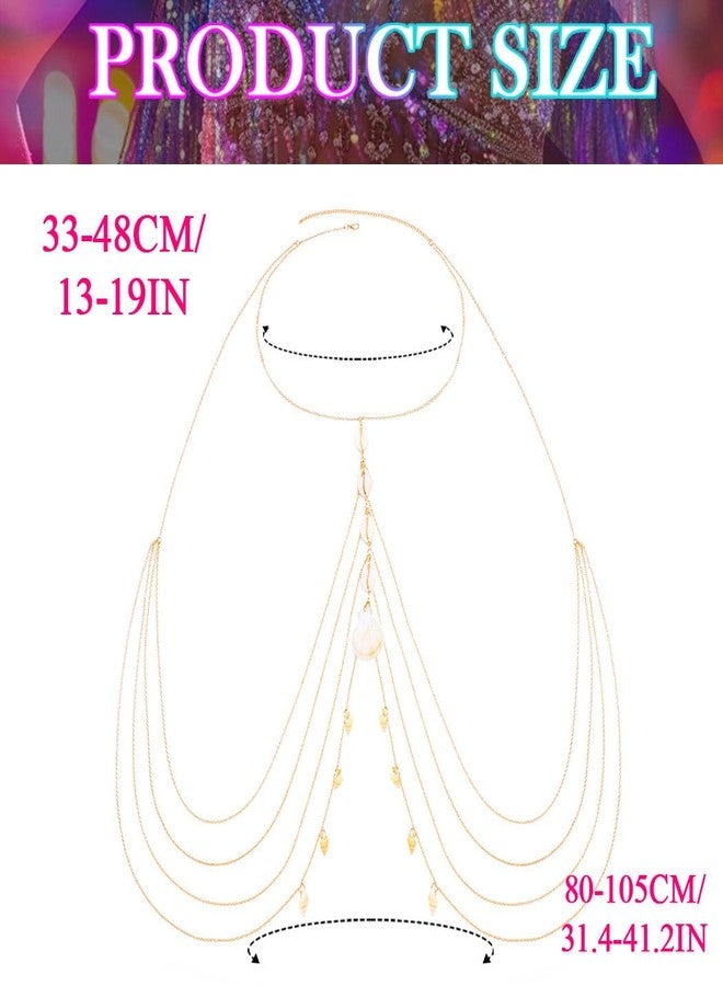 Nicute Gold Body Chain Seashell Tassel Layered Waist Chain Beach Fashion Bikini Body Jewelry for Women - Image 5