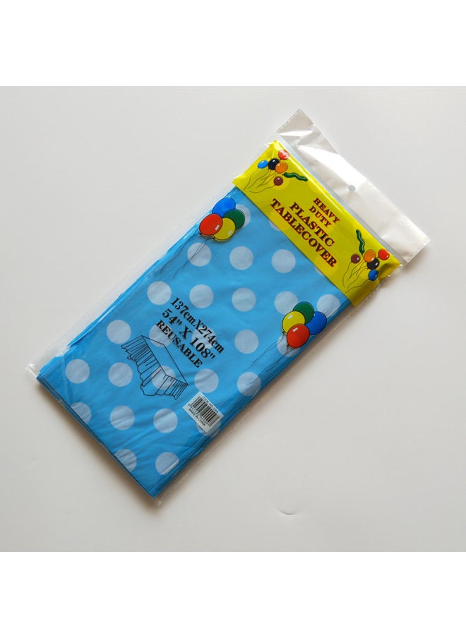 Generic Disposable Party Tablecloth PE Plastic Cloth Birthday Dessert Table Printing Dot Rectangular Tablecloth 137*274cm-Color:Black And White Dot-Specifications:137*274  - Image 4