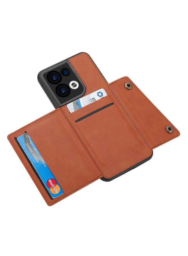 اس-توب جراب هاتف مغناطيسي بفتحات بطاقات مزدوجة لهاتف OPPO Reno8 Pro - Image 2