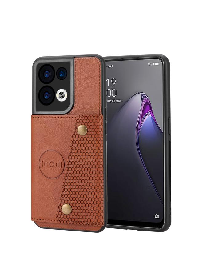 اس-توب جراب هاتف مغناطيسي بفتحات بطاقات مزدوجة لهاتف OPPO Reno8 Pro - Image 1