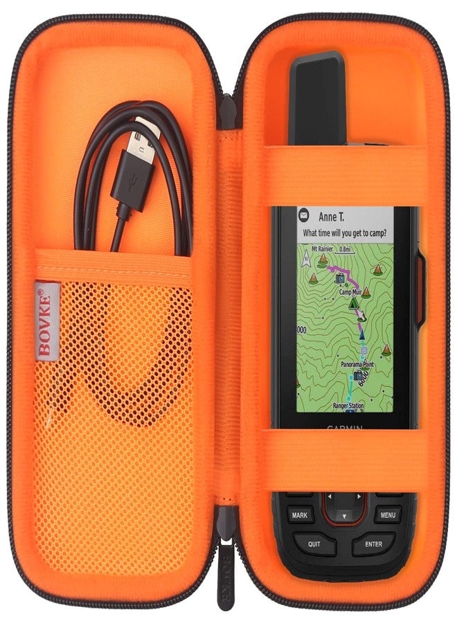 BOVKE Carrying GPS Case for Garmin GPSMAP 66i, Garmin inReach Explorer+, GPS Navigation Holder for Garmin GPSMAP 78sc 66s Handheld Satellite Communicator, Mesh Pocket fit Charging Cables, Black - Image 1