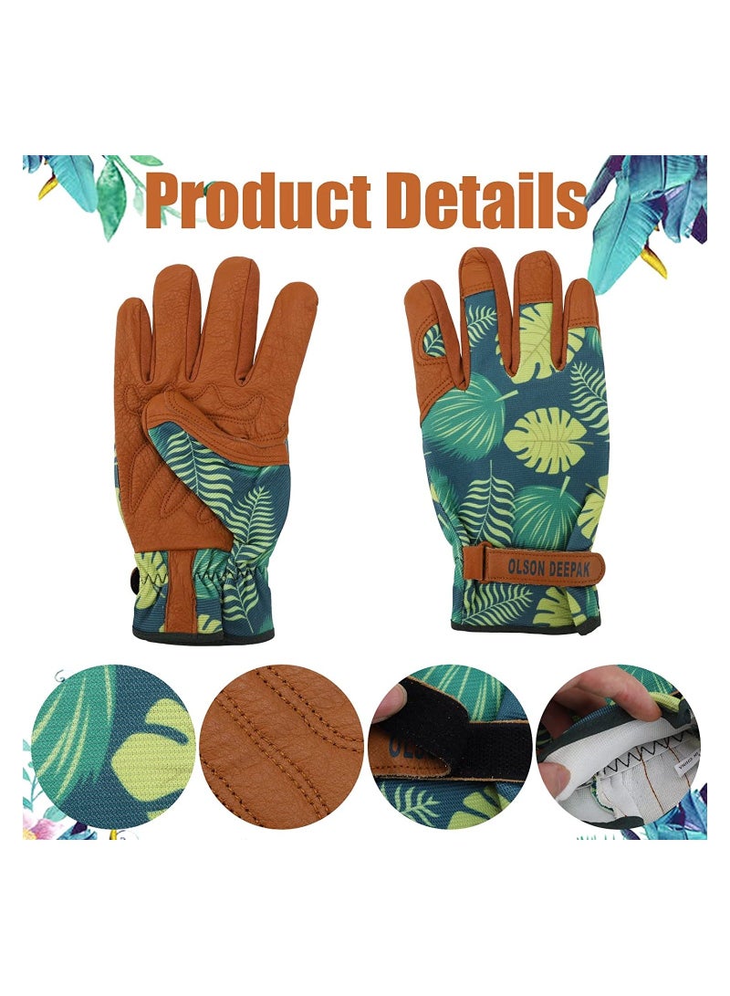Y&D Gardening Gloves, Unisex Heavy Duty Leather Safety Work Waterproof Thorn Proof Breathable Working Gloves for Yard, Cleaning, Fishing, Camping, Brown  - Image 4