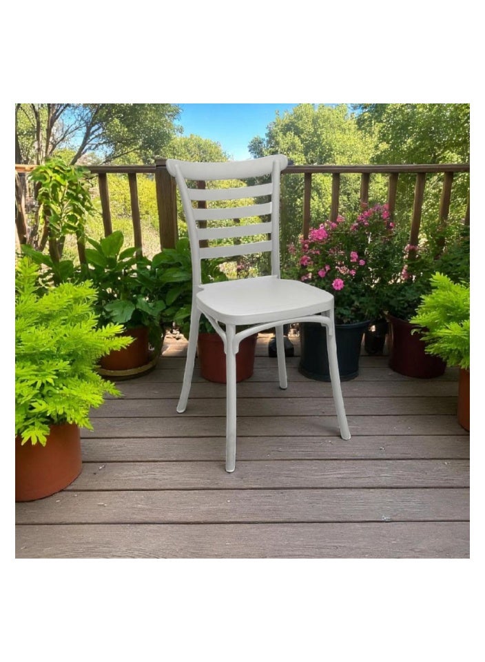 SMART HOME Modern Fiber Single Chair with Sturdy Legs - 45x45x80 cm | Durable Seat for Offices, Dining Rooms, Coffee Shops, Gardens, and Outdoor Lounges - Image 1