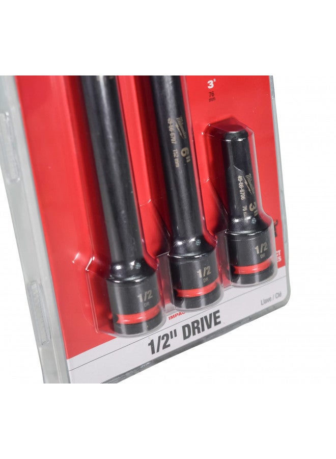 Milwaukee 49-66-6715 3 Piece Shockwave Impact Duty 1/2" Drive Extension Set - Image 3