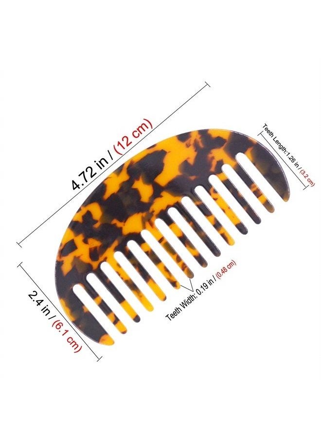 TIENAILING - Large Wide Tooth Tortoise Shell Comb Hair Detangling Comb, 2 Pack French Hair Comb Wide Teeth Pocket Comb for Thick Curly Wavy Hair - Image 1