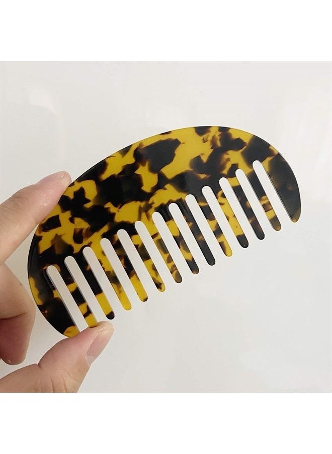 TIENAILING - Large Wide Tooth Tortoise Shell Comb Hair Detangling Comb, 2 Pack French Hair Comb Wide Teeth Pocket Comb for Thick Curly Wavy Hair - Image 1