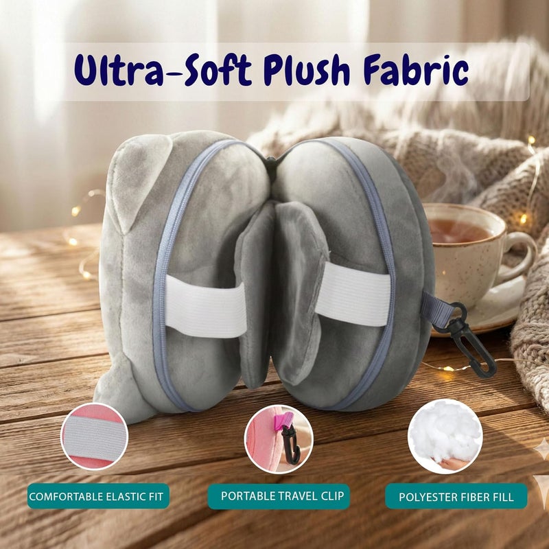 VEA Kids Cat Pillow with Eye Mask (Grey) - Image 3