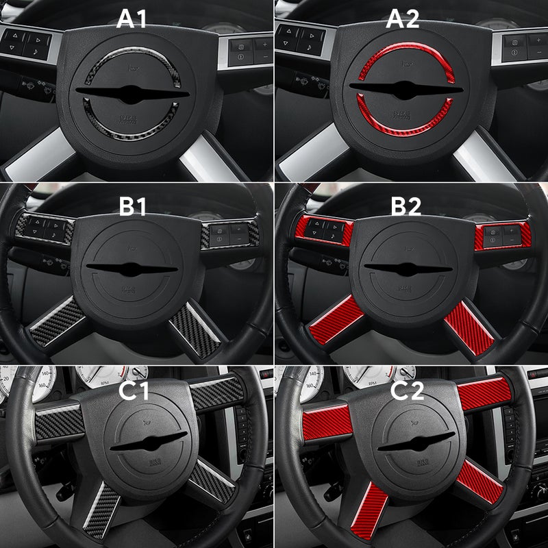 Real Soft Carbon Fiber Sticker For Chrysler 300 300C 2005 2006 2007 2008 2009 2010 Car Steering Wheel Button Interior Trim - Image 2
