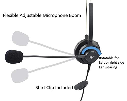 WirelessFinest سماعة رأس لاسلكية فائقة الجودة مع ميكروفون متوافق فقط مع أفايا 9608 9608g 9620l A1608-i J139 J169 J179 IP VIOP مكتب منزلي عمل هاتف سطح المكتب أسود - Image 3