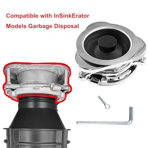 Anglepingping Garbage Disposal Flange Kit and Stopper for InSinkErator,3 Bolt Mount Stainless Steel Kitchen Sink Flange Parts with Stopper Compatible with InSinkErator Models Garbage Disposal(114mm) - Image 4