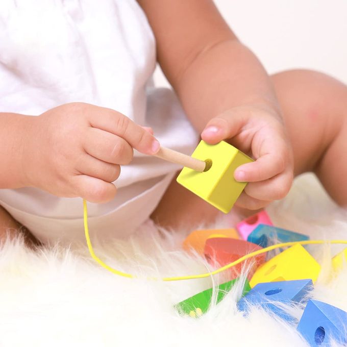 BOHS Caterpillar Lacing Blocks Threading & Stacking Toddler Learn Counting, Numbers and ShapesBaby Kids Fine Motor Skills Toys - Image 2