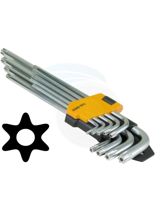 Tolsen - 9Pcs Torx Extra-Long Arm Hex Key Set,20057 - Image 1
