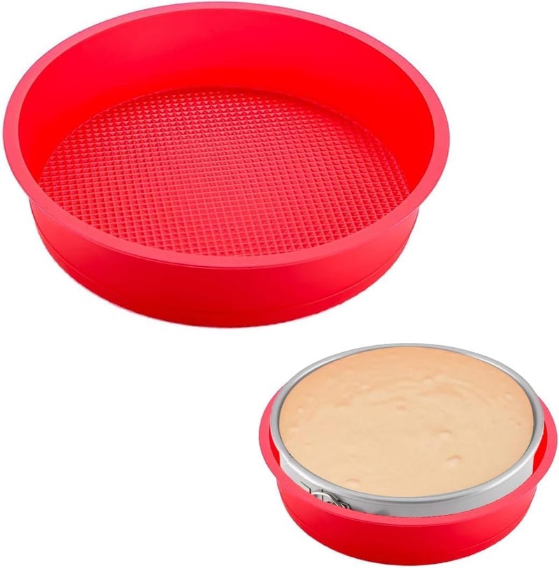 KOOTIPS Springform Cheesecake Pan Protector for 9'',9.5'' Springform, Round Cheesecake Water Bath, Chrismtas Silicone Baking Pan Accessories, Preventing Water from Entering10 inch - Image 2