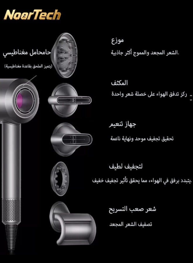 نورتك مجفف شعر أيوني احترافي بقوة 1600 واط، سريع الجفاف، مزود بخاصية التحكم الحراري، منخفض الضوضاء، يتضمن موزع هواء وفوهة تركيز لتصفيف مثالي. - Image 4