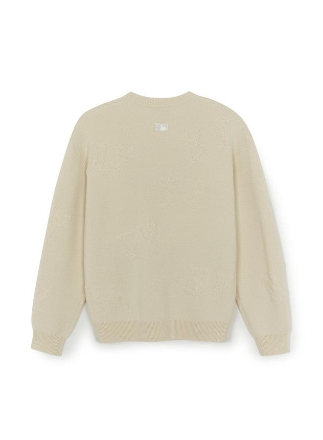 MLB Men'S And Women'S Couple Pattern Embossed Logo Solid Color Knitted Round Neck Sweater 25 Autumn Kpg01 - Image 5