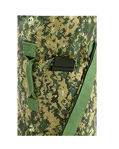 Farm Blue 2 Strap Top Load Non-Zipper Extra Large XL Military Duffel Bags - Heavy Duty Army Grade Cotton Canvas Duffle bags For Men, Women & Students - Tactical Gear Sack 22" x 38" Digital Camo - Image 5